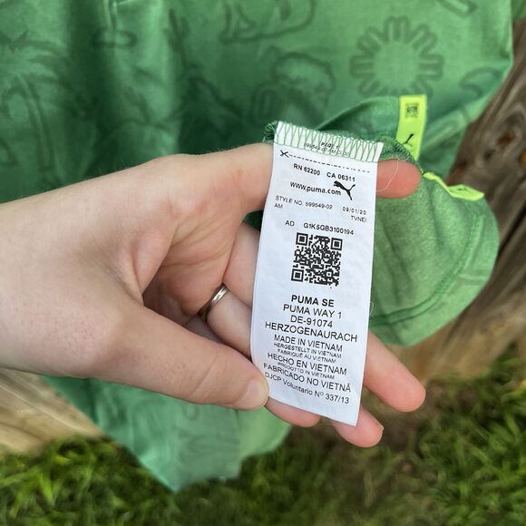 Puma X First Mile Golf Polo Mens Medium Green Desert Southwestern Performance - Picture 9 of 14